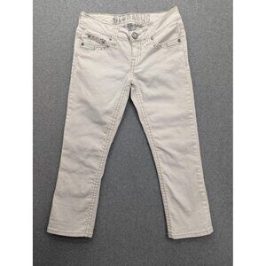Hydraulic Jeans Womens 3/4 White Bailey Skinny Rhinestone Embellished Denim